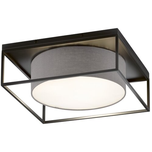 Fischer &amp;amp; Honsel črna/siva stropna svetilka s tekstilnim senčilom 60x60 cm carre Slike