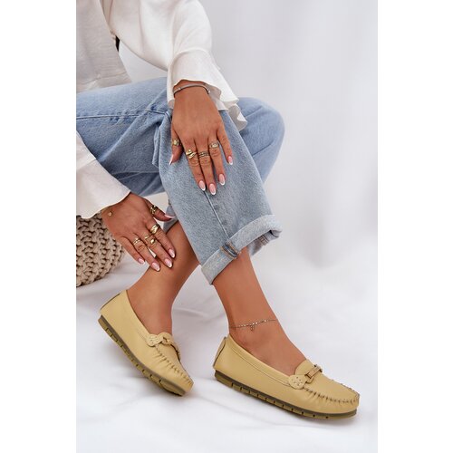 S. BARSKI Flat Leather Moccasins With Decoration S.Barski Cene