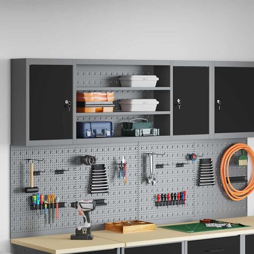  Ormar za alate s policom Crna i Siva 150 x 20 x 55 cm Cijene