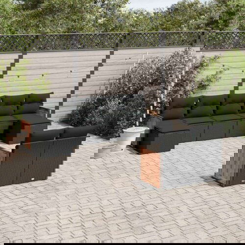  9-dijelni set vrtnih sofa s jastucima crni od poliratana Cijene
