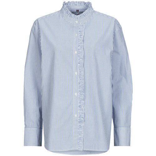 Tommy Hilfiger Srajce & Bluze POPLIN RUFFLE SHIRT Modra Cene