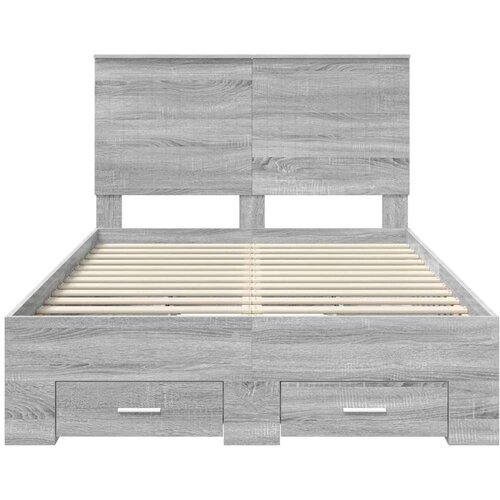  Okvir za krevet s uzglavljem Siva Sonoma 120 x 190 cm Slike