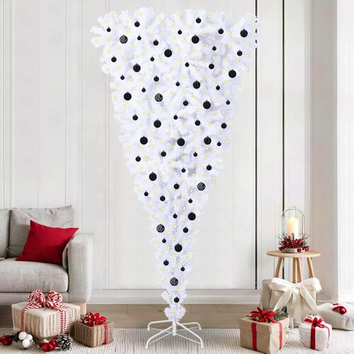  Umjetno božićno drvce s stalakom Bijelo 240 cm PVC i Čelik Cene