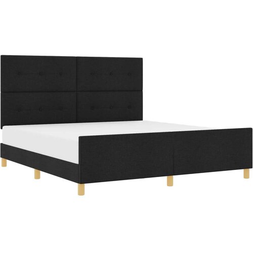  Krevet od crne tkanine 180x200 cm Slike