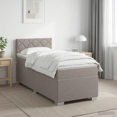  s box springom, madracem i LED-om Sivosmeđa 90 x 200 cm Cene