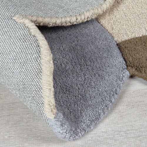 Flair Rugs Sivo-bež ročno tkana volnena preproga 160x230 cm Mia Scallop Frame &amp;ndash; Slike