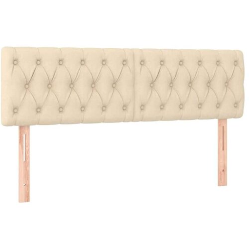 VidaXL Krevet s oprugama i madracem krem 140 x 190 cm od tkanine Slike