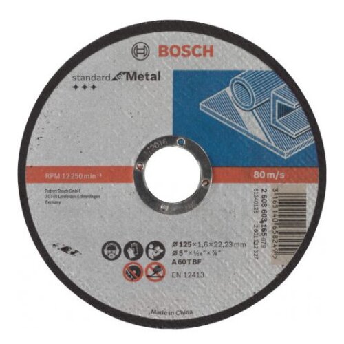 Bosch rezna ploča ravna standard for metal A 60 T BF, 125 mm, 22,23 mm, 1,6 mm ( 2608603165 ) Cene