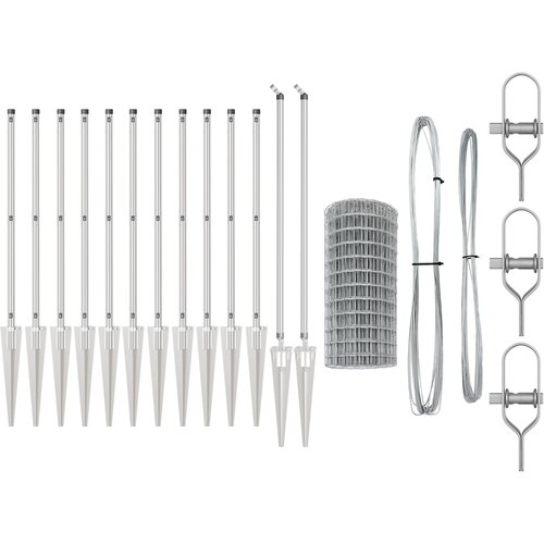 VidaXL Euro Ograda s 13 O&amp;scaron;trim Stabljikama 0.6x25 m Galvanizirani Čelik Slike