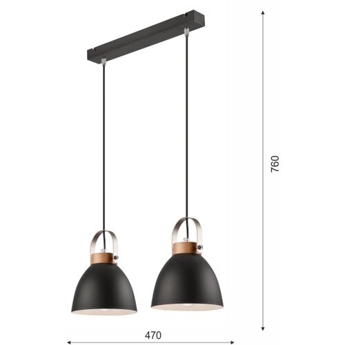 LAMKUR Luster na sajli DANIELLE 2xE27/60W/230V Slike