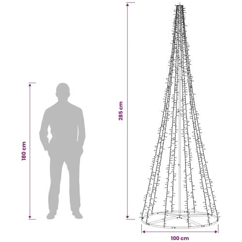 LED božićno drvce 285 cm 1550 LED lampica Topla bijela Čelik - 285 cm Slike