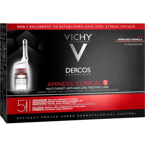 Vichy dercos aminexil clinical 5 darilni set nega za lase 21 x 6 ml + aplikator 1 kos za moške Cene