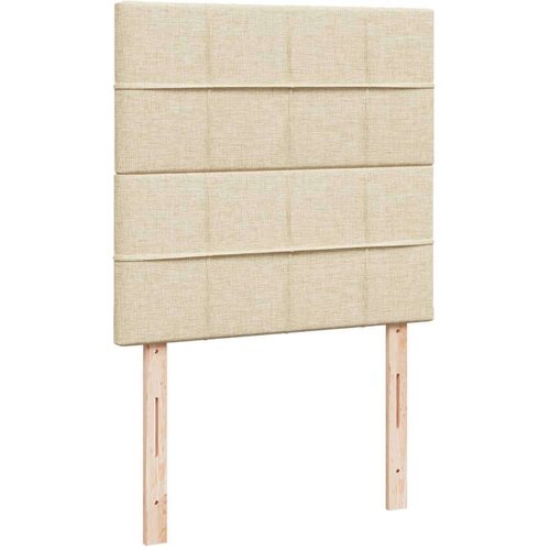 vidaXL Box spring postelja z vzmetnico krem 90x190 cm blago, (21291335) Cene