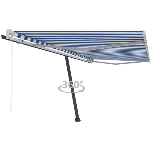 vidaXL samostojeća automatska tenda 450 x 350 cm plavo-bijela