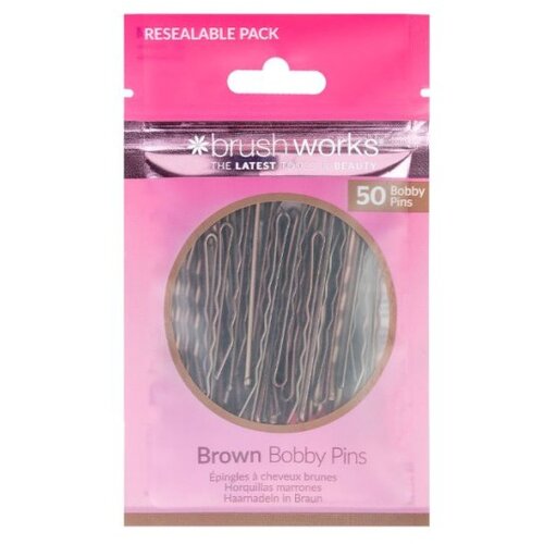 Brushworks ukosnice za kosu - braon 50kom Slike