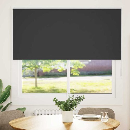 VidaXL Rolo zavjesa Blackout Black 145x130 cm &amp;Scaron;irina tkanine 141,6 cm Slike