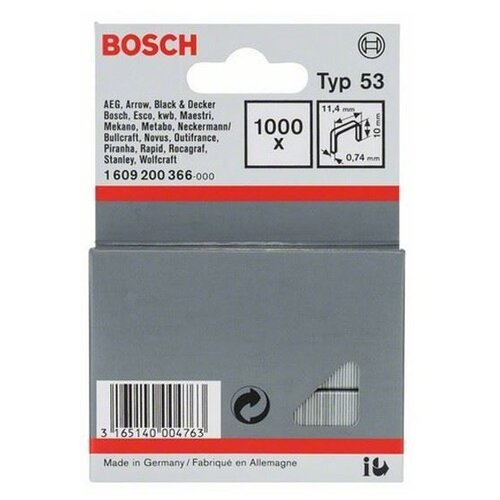 Bosch klamarice 11,4x0,74x10mm tip 53 1000 kom 1609200366 Slike