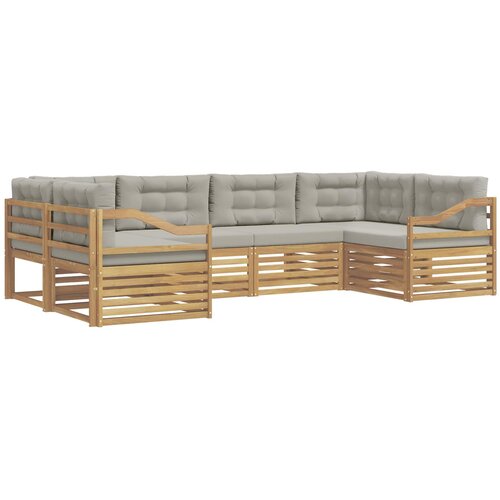 vidaXL Zunanja garnitura za sedenje 6 pcs Bela in svetlo siva, (5000281714) Cene
