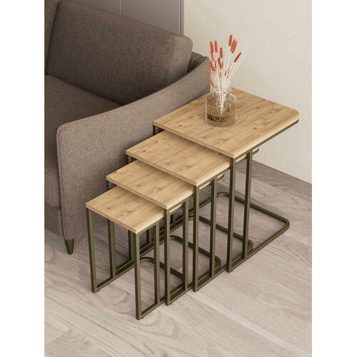 Hanah home Tekerli set stolića (umetnuti), antik/bor (4 kom) Cene
