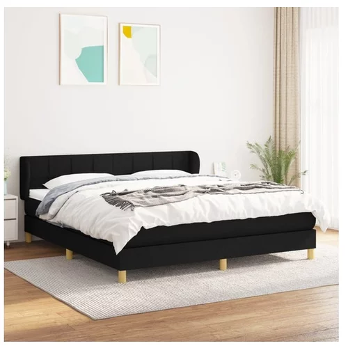 vidaXL Box spring postelja z vzmetnico crna 180x200 cm blago