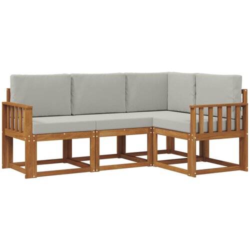  Set vanjskih sofa 4 kom. Prirodna i svijetlo siva Smeđa 187,5 x 128,5 x 73 cm Slike