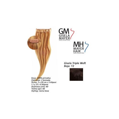 Umetak za kosu Gisela Mayer Triple Weft 2 kom 60 cm – T2 Cijene