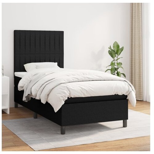  Box spring krevet s madracem crni 80 x 200 cm od tkanine Cene