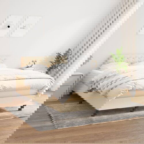 The Living Store Box spring postelja z vzmetnico krem 120x200 cm blago - Box Spring Postelja, (21513047) Slike