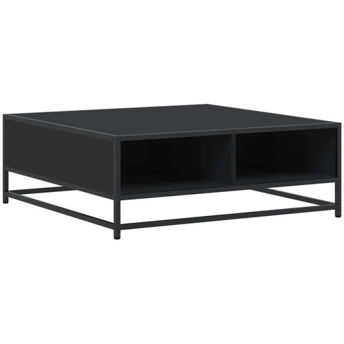VidaXL Stolić za kavu crni 80x80x30 cm konstruirano drvo i metal Slike
