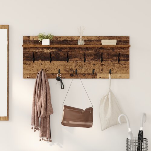 VidaXL Vje&amp;scaron;alica za kapute na zidu Staro drvo 100 x 40 x 12 cm Slike
