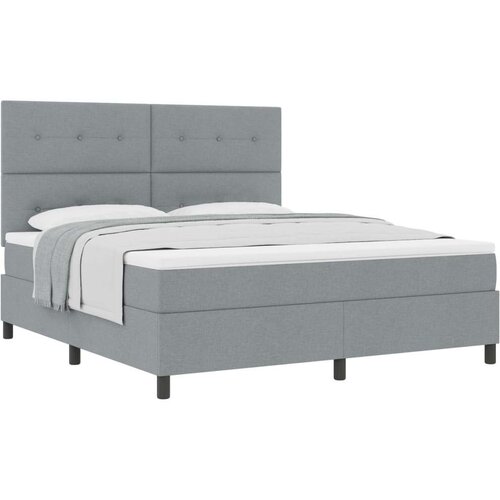 Box spring krevet s madracem svijetlosiva super king tkanina Slike
