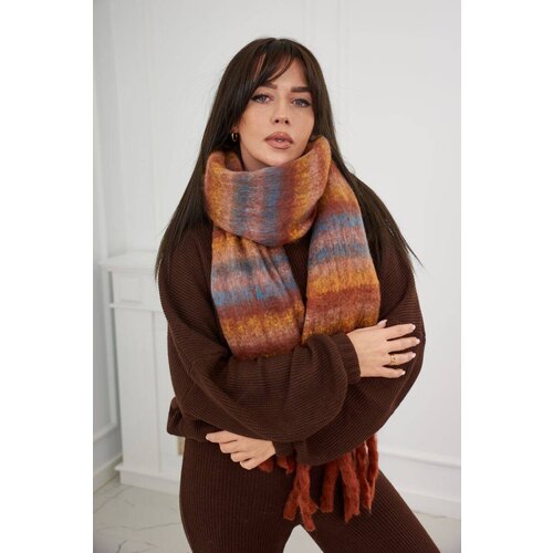 Kesi Włoski 6071 Women&amp;#039;s scarf braun + gelb Slike