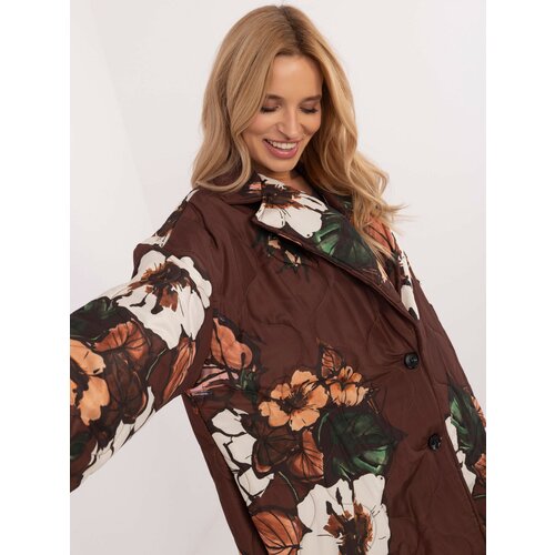 Fashion Hunters Brown transitional oversize jacket with stitching Slike