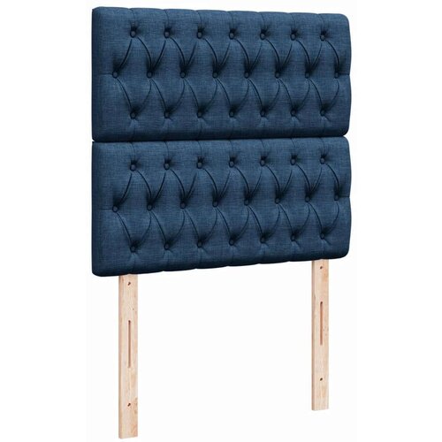 VidaXL Krevet s oprugama i madracem plavi 90 x 190 cm od tkanine Slike