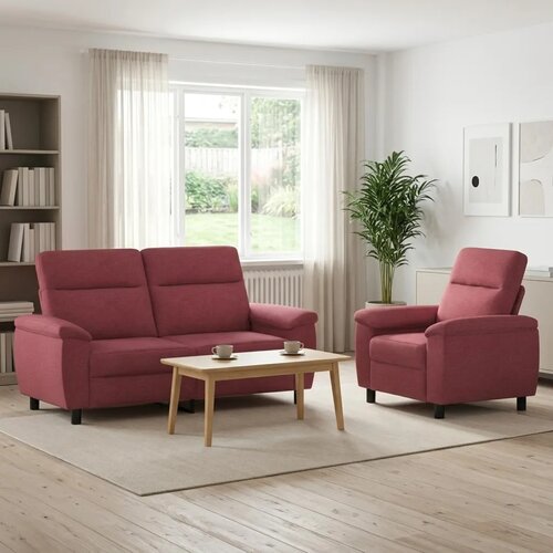  Set sofe 2 pcs Vinska crvena Tkanina - boja crnog vina Jednostruka + Dvostruka (140 cm) Cijene