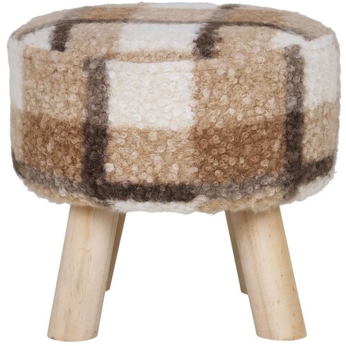 House Nordic Bijeli/smeđi tabure od boucl&amp;eacute; tkanine Aberdeen &amp;ndash; Slike