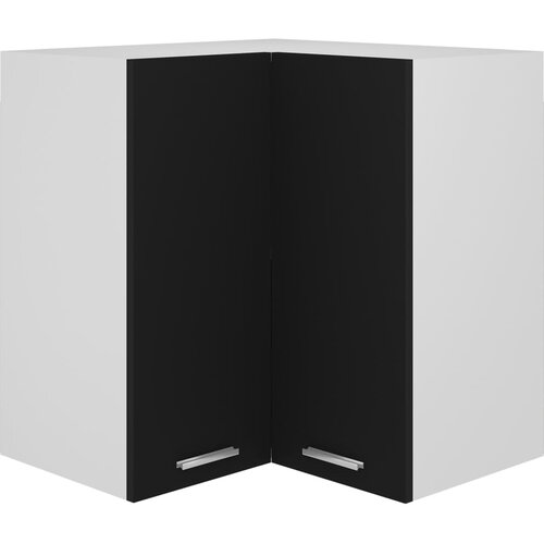 Viseći kutni ormarić crni 57 x 57 x 60 cm od iverice Slike