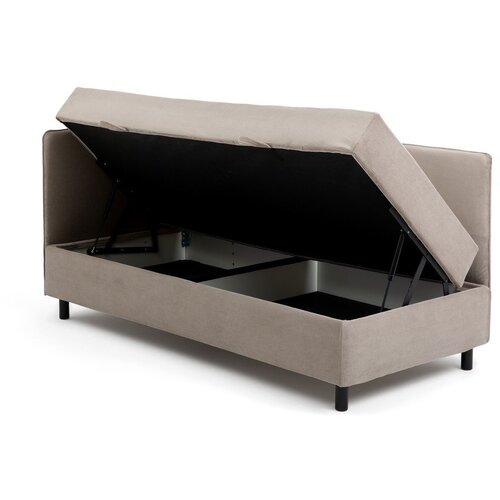 Bonami Selection sivorjava oblazinjena postelja s prostorom za shranjevanje z vzmetnico 120x200 cm avela &amp;ndash; Slike