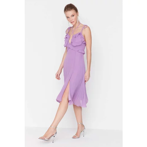 Trendyol lilac Ruffle Detailed Dress