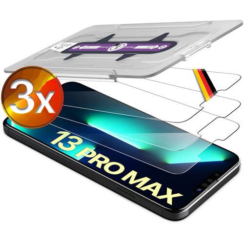 NIKCORP Za&scaron;čitno kaljeno steklo za iPhone 13 Pro Max, 10H japonsko steklo, 3 kosi, montažni okvir, prozorno in odporno na praske, (5000249389) Cene