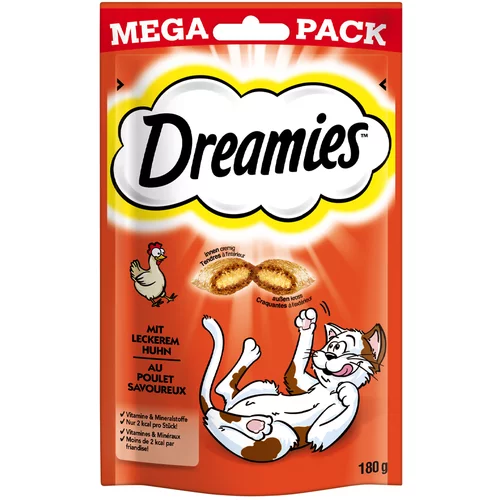 Dreamies mačji priboljšek mega pakiranje 180 g - Varčno pakiranje: piščanec (3 x 180 g)