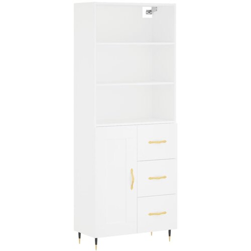 Maison Chic Visoka omara - Komoda - Predalnik bela 69,5x34x180 cm inženirski les, (21719182) Slike