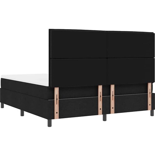  Krevet s opruga kutije s madracem Crna 180 x 200 cm tkanina Slike