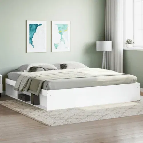 vidaXL okvir za krevet bijeli 200 x 200 cm