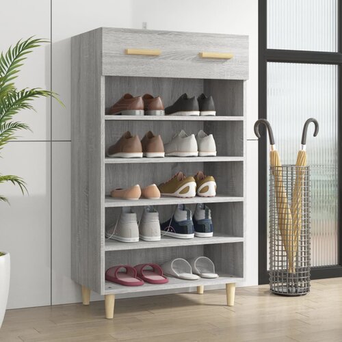 VidaXL Omarica za čevlje siva sonoma 60x35x105 cm konstruiran les Slike