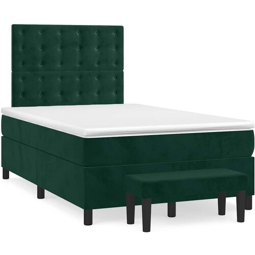 Box spring krevet s madracem tamnozeleni 120x200 cm bar&amp;scaron;unasti Slike