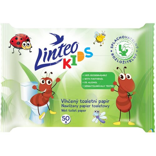 Linteo Kids Wet Toilet Paper vlažilni toaletni papir za otroke 50 kos Cene