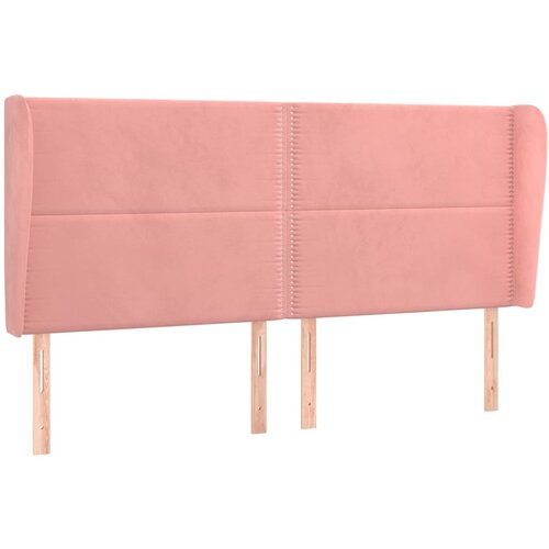 Maison Chic posteljno vzglavje - vzglavna omarica - nočna omarica z u&amp;scaron;esi roza 203x23x118/128 cm žamet, (21709496) Slike