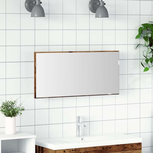  Ogledalo za kupaonicu s LED svjetlom  staro drvo 80x37 cm Cijene