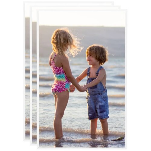 VidaXL Foto okvirji 3 kosi stenski/namizni beli 10x15 cm MDF Slike